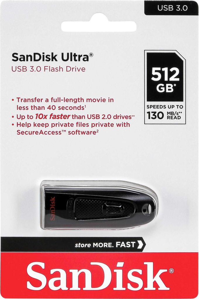 Flash disk SanDisk Ultra USB 3.0, 512 GB, 130 MB/s, Obrázek produktu 