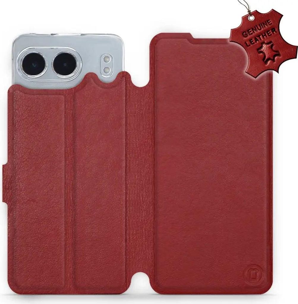 Echtleder Handyhülle für OnePlus Nord 4, Mobiwear Leather, Dunkelrot