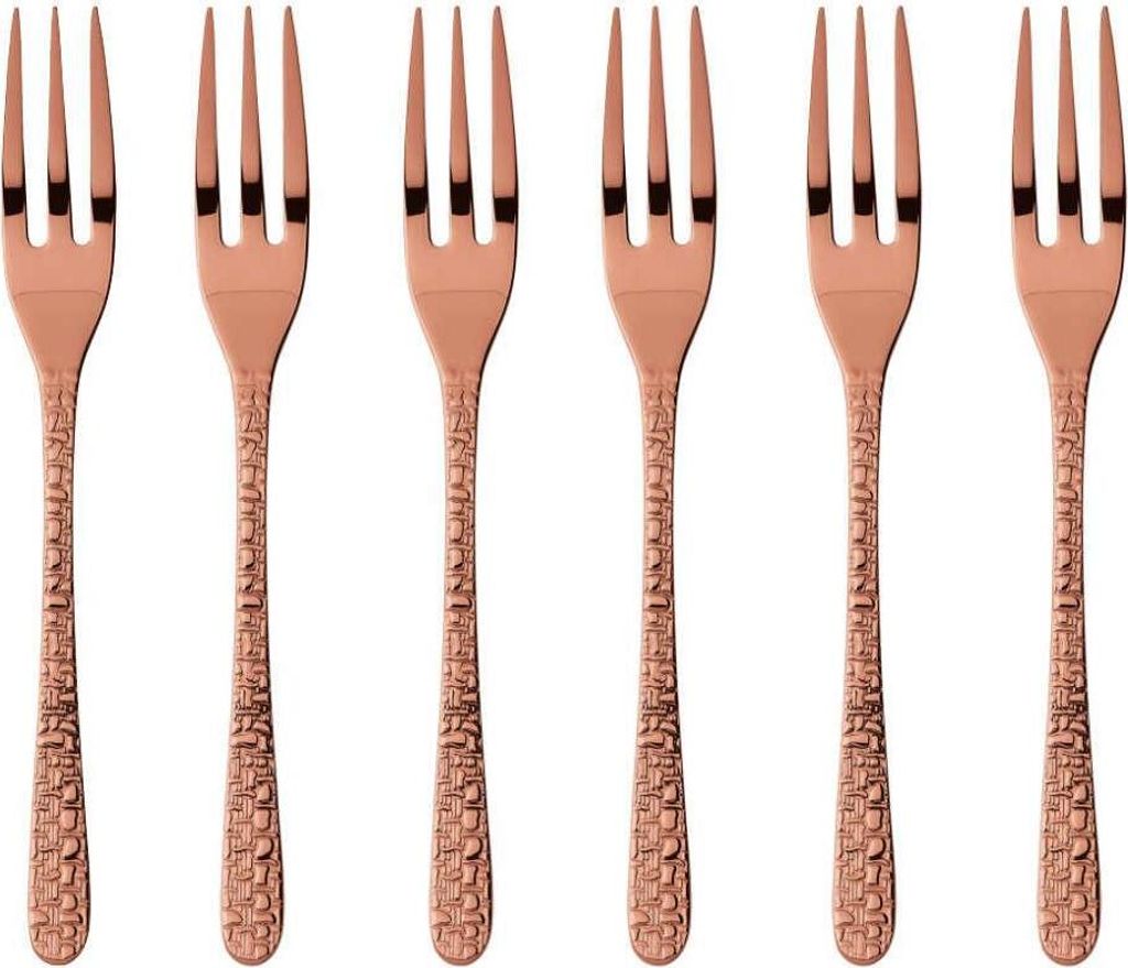 Sambonet Venezia Edelstahl/PVD Kupfer Set 6 Kuchengabeln Immagine del prodotto 