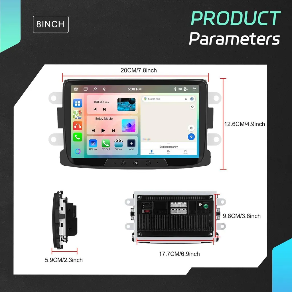 Poste Radio Android 13 Double DIN Renault Duster avec Écran Tactile HD - 3