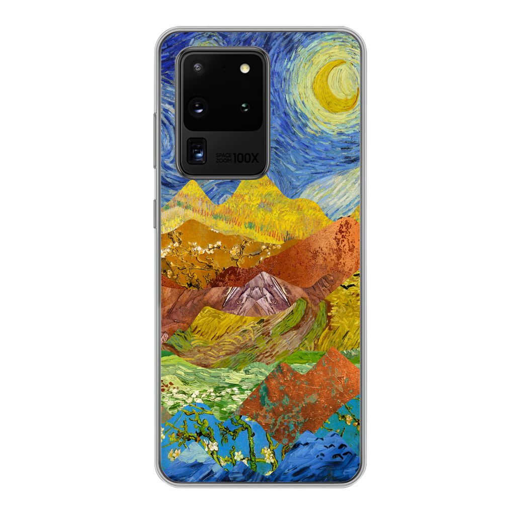 MuchoWow Handyhülle Schutzhülle Hülle für Samsung Galaxy S20 Ultra Alte Meister - Collage - Van Gogh Silikon Softcase Handy Hülle - Kartenin...