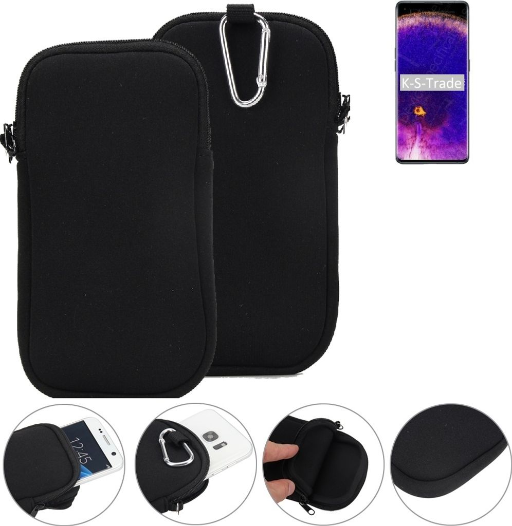 K-S-Trade Neopren-Hülle Handyhülle kompatibel mit Oppo Find X5 Pro Schutzhülle Neoprenhülle Sleeve Schutz-Hülle Gürtel Tasche Case Holster