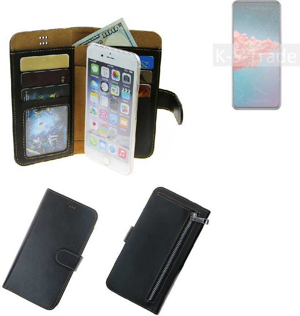 K-S-Trade Schutz Hülle kompatibel mit Xiaomi Redmi Note 9 5G Klapphülle Case Phone cover Slim Handytasche Handy Hülle schwarz aus Kunstleder (1