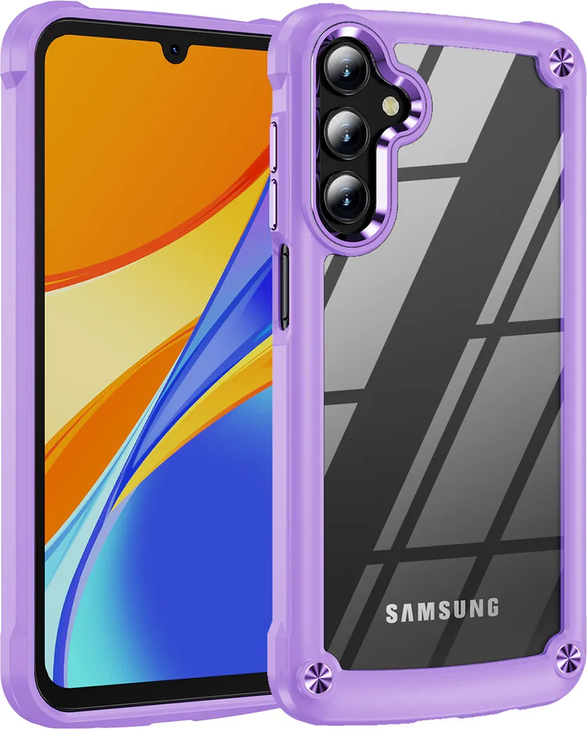Custodia per Samsung Galaxy A15 5G/4G, Paraurti ibrido in PC TPU trasparente e custodia antiurto Viola
