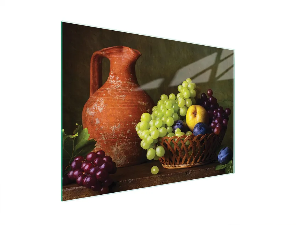 Tagliere in Vetro Temperato 40x30 con Decoro Uva | Made in EU Online