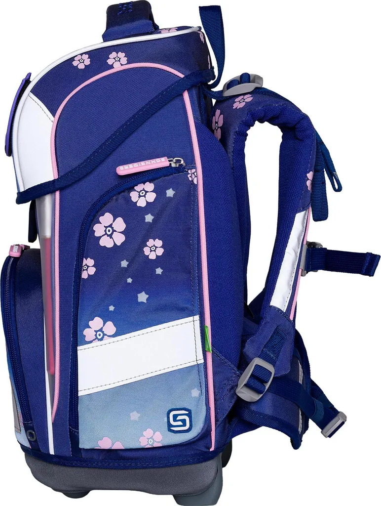 Cartable ergonomique Schneiders Ergolite Blue Bloom léger et ajustable - 4