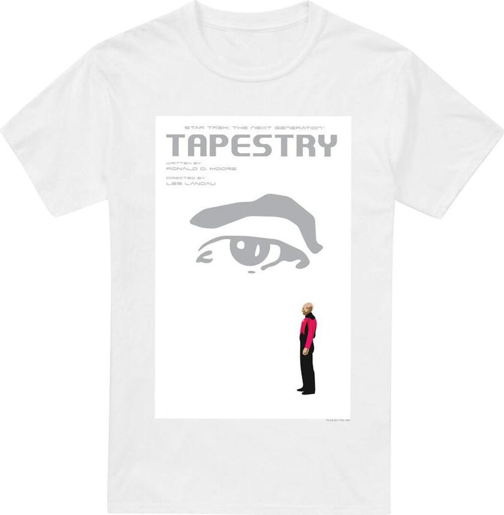 Star Trek - "The Next Generation Season 6 Episode 15" T-Shirt für Herren TV5426 (L) (Weiß)