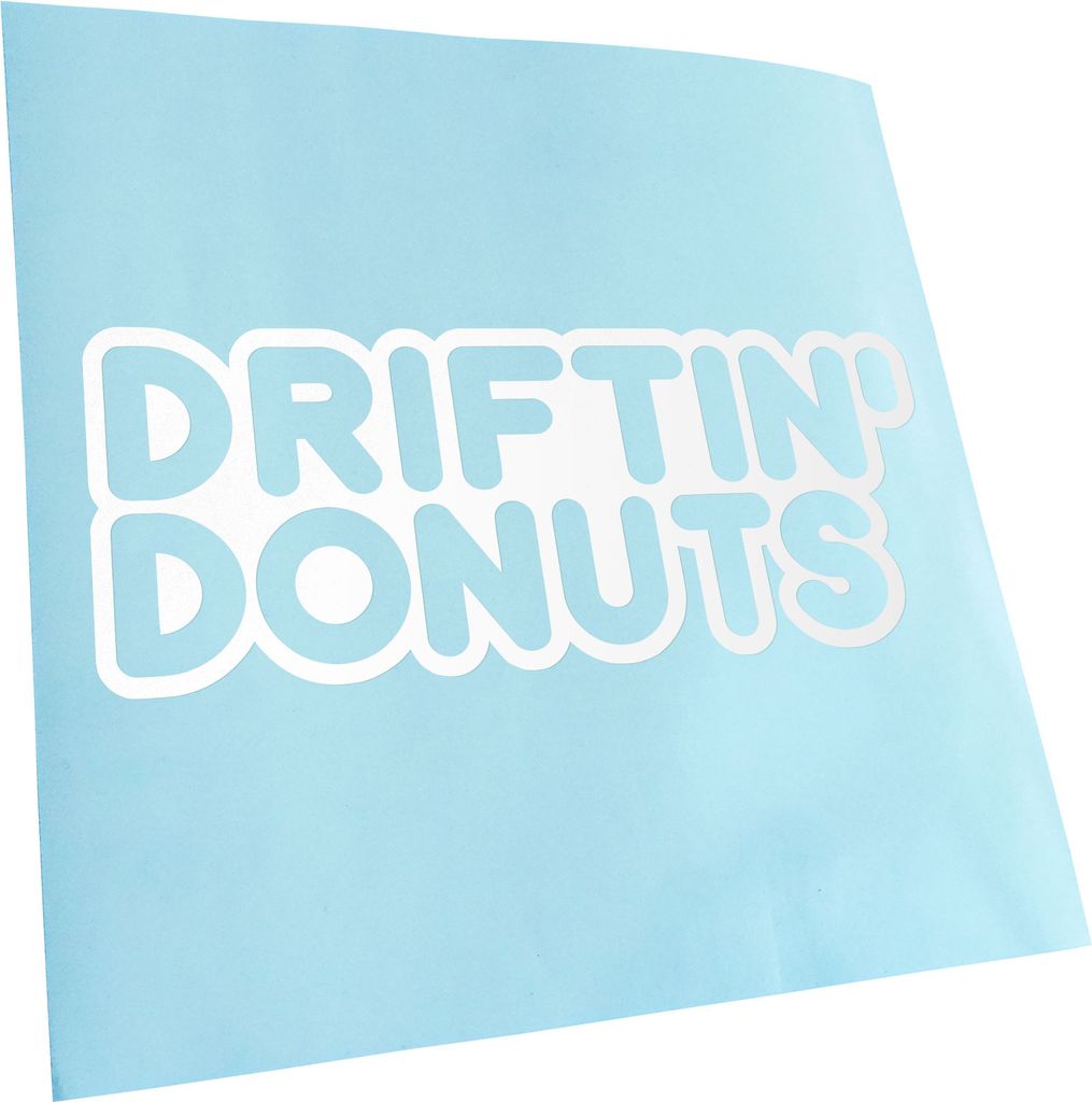 Kiwistar - Autoaufkleber - weiß - 40 x 16 cm - Driftin' Donuts - Heckscheibenaufkleber - Aufkleber für Auto Kfz Fahrrad, LKW, Truck Mofa