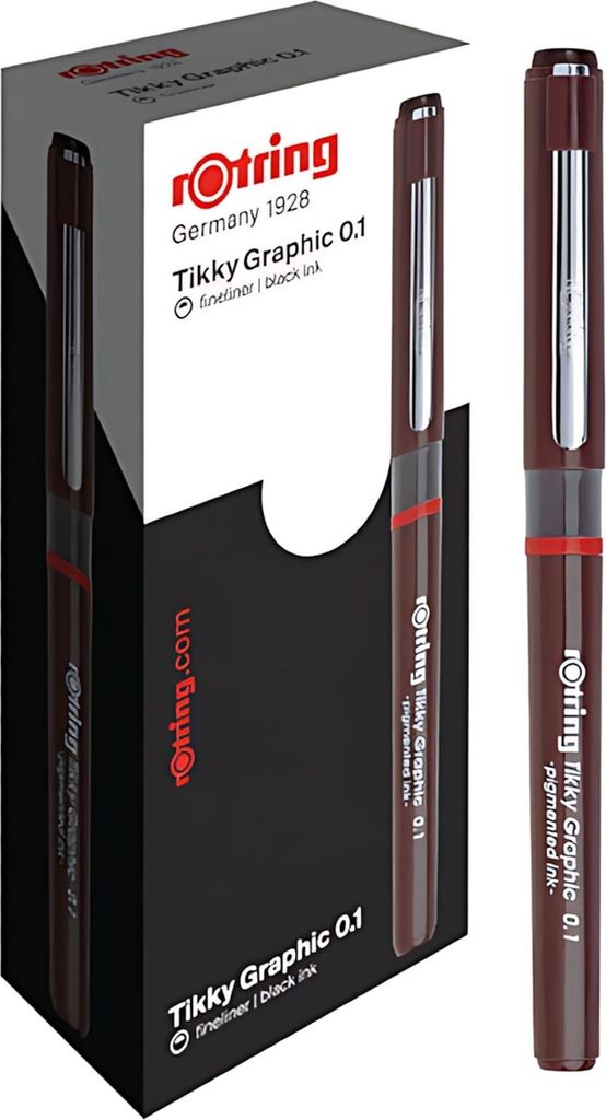 ROTRING Feinfaserschreiber Tikky Graphic 0,1mm Schwarz 1 Obrázek produktu 