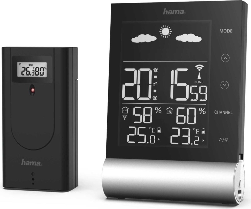 Hama Black Line - Stazione meteo - senza fili - Nero Immagine del prodotto 