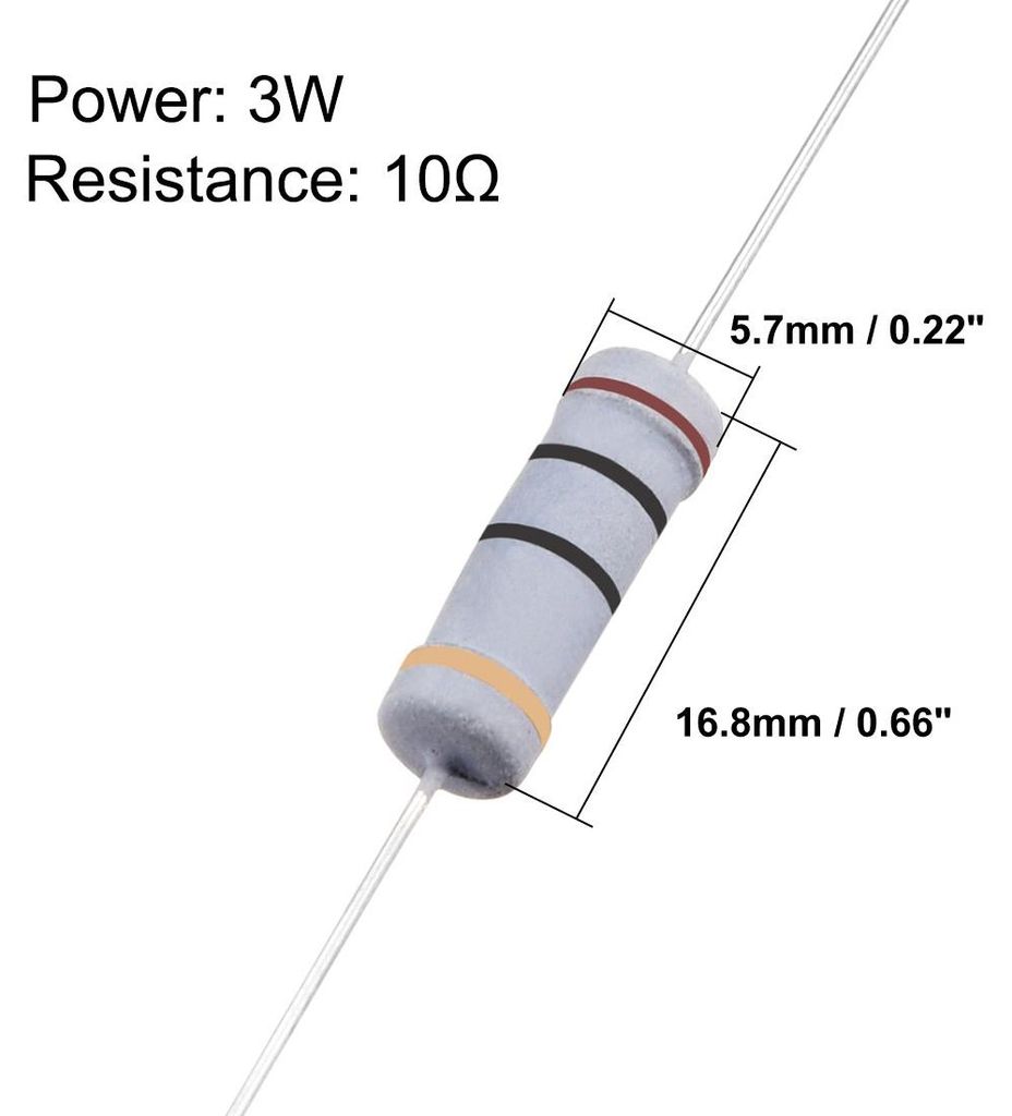 50Stk 3W 10 Ohm Kohlenstoff Film Widerstand 5% Toleranz 4 Farbstreifen DE de