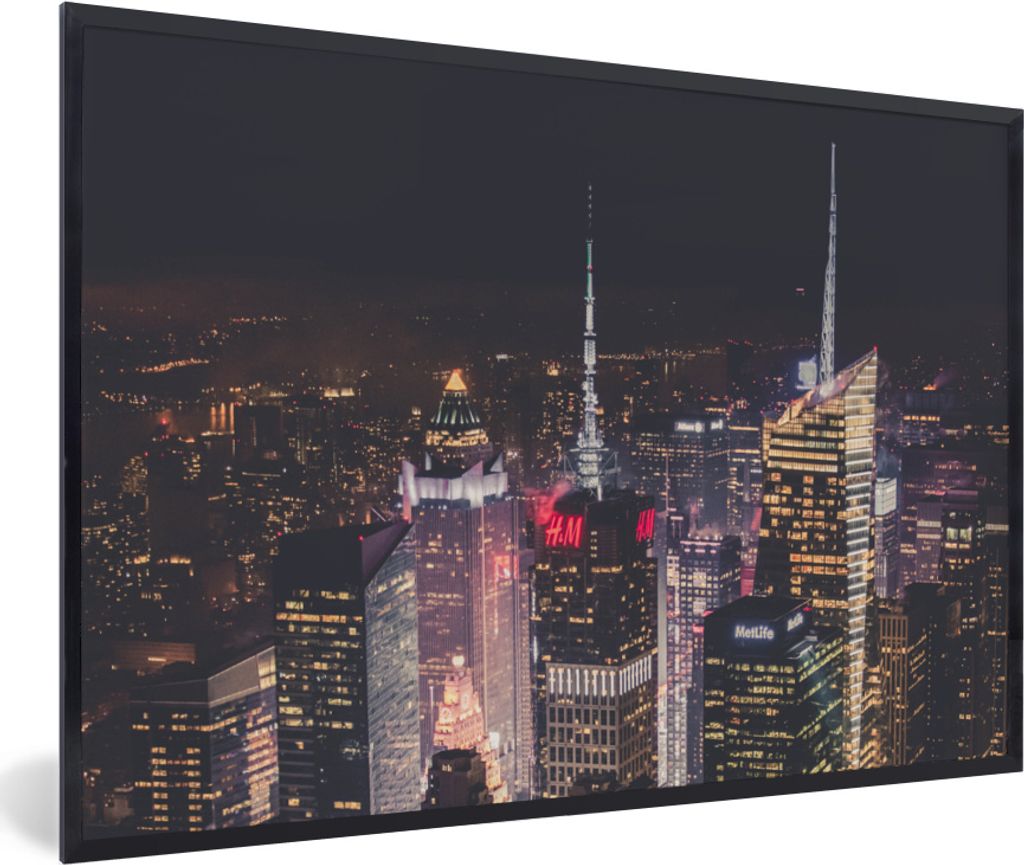 MuchoWow® MuchoWow® Gerahmtes Poster New York - Beleuchtung Produktbild 