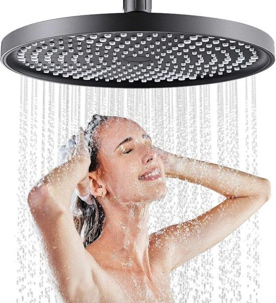 Tête de douche carrée effet pluie 25cm noir mat - Confort d'utilisation