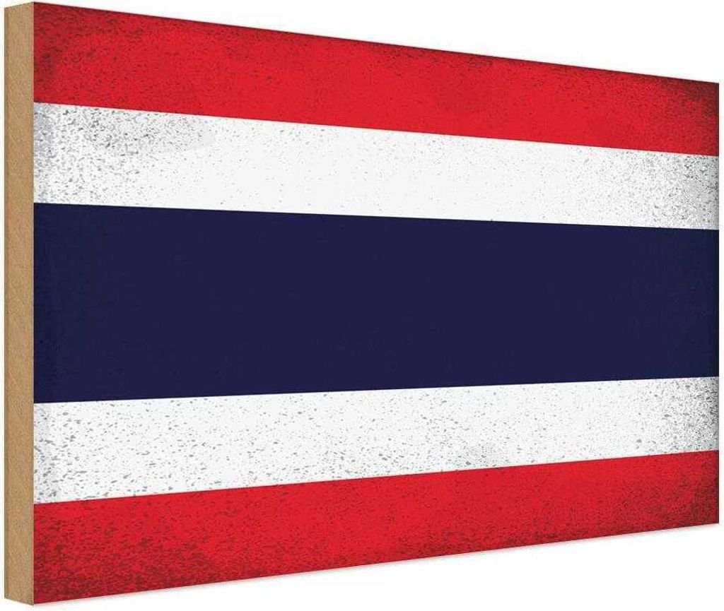 vianmo Holzschild 12x18 cm Thailand Vintage Flagge Fahne Wappen