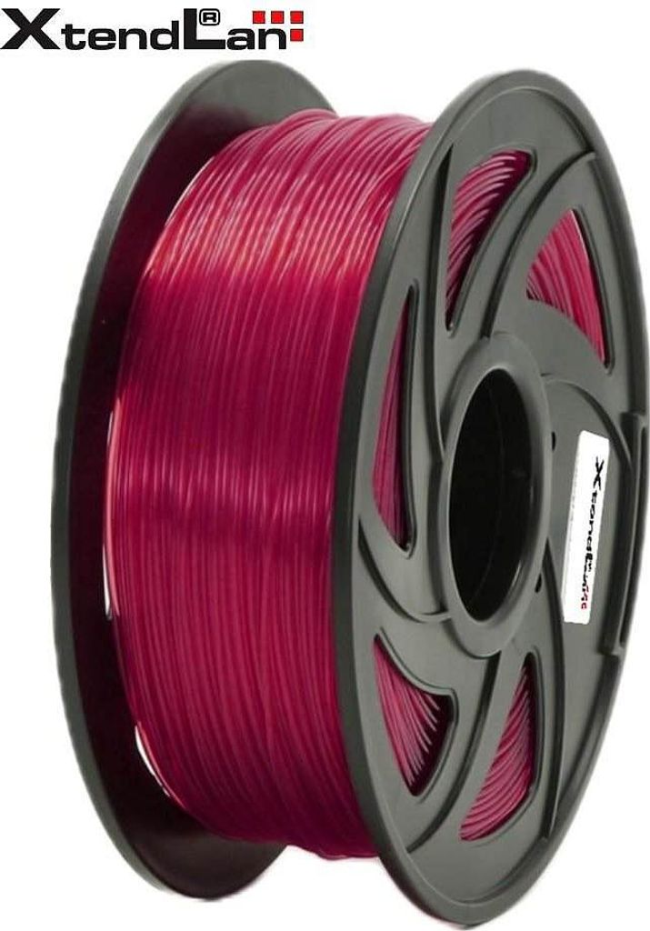 XtendLAN PLA filament 1,75mm průhledný červený 1kg