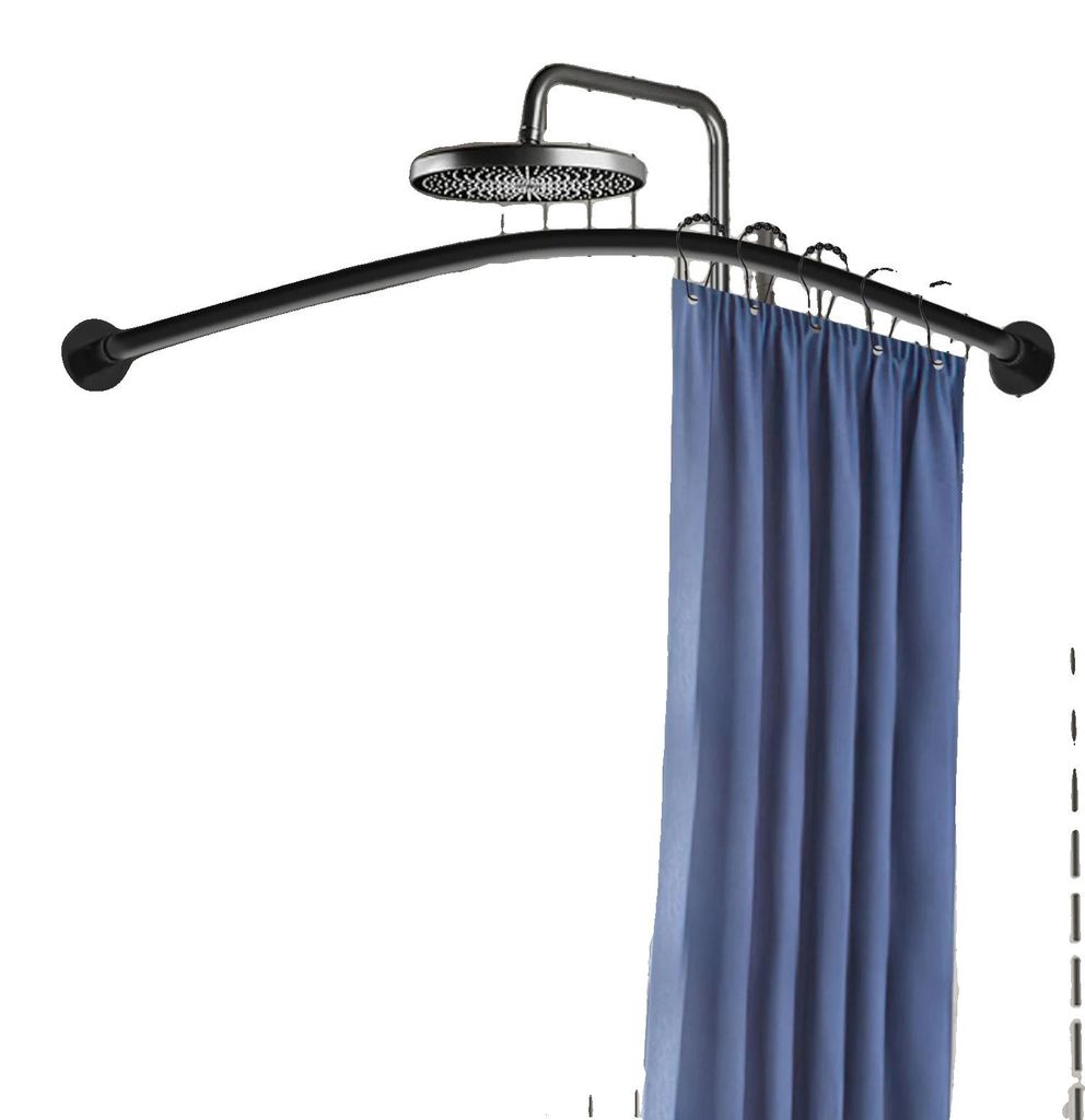 Duschvorhangstange, Edelstahl, L-Form, teleskopisch, Tragfähigkeit 20kg, verstellbare Größe 95*130cm