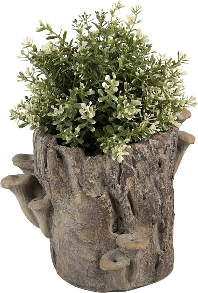 Pot de fleurs design pierre 20x18 cm brun terre cuite Clayre & Eef