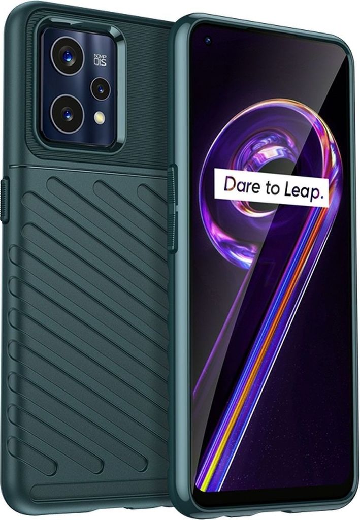 Mobigear Groove Realme 9 Pro Plus Hülle Flexibles TPU Backcover - Grün