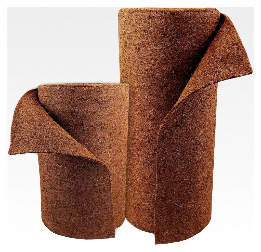 20 m Kokosmatte 1 m breit für Winterschutz und Kälteschutz von Pflanzen, 800 g/m², einseitige Naturlatex-Schicht, Kokosfasermatte