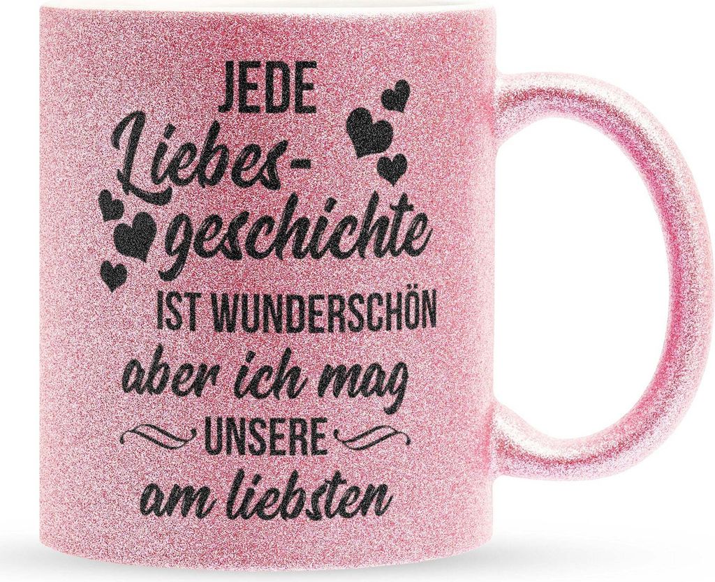 22Feels Glitzertasse Pink Jahrestag Geschenk Frauen Männer Hochzeitstag Ehefrau Ehemann Freund Freundin Valentinstag Geburtstag Weihnachten Kaffee...