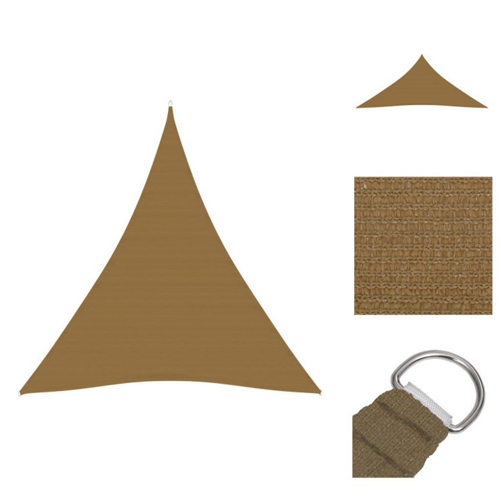 vidaXL Sonnensegel 160 g/m² Taupe 5x7x7 m HDPE - Sonnenschirme & Sonnenschutze