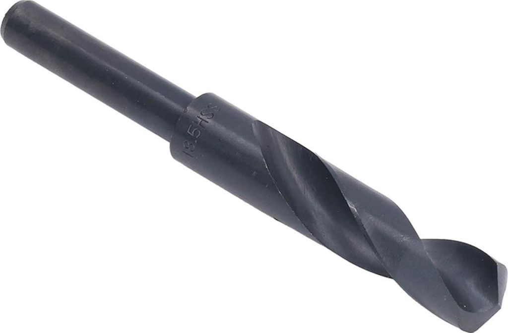 Spiralbohrer mit reduziertem Schaft aus HSS (Hochleistungsschnellstahl), schwarz, für Aluminium und Kupfer, 18,5 mm