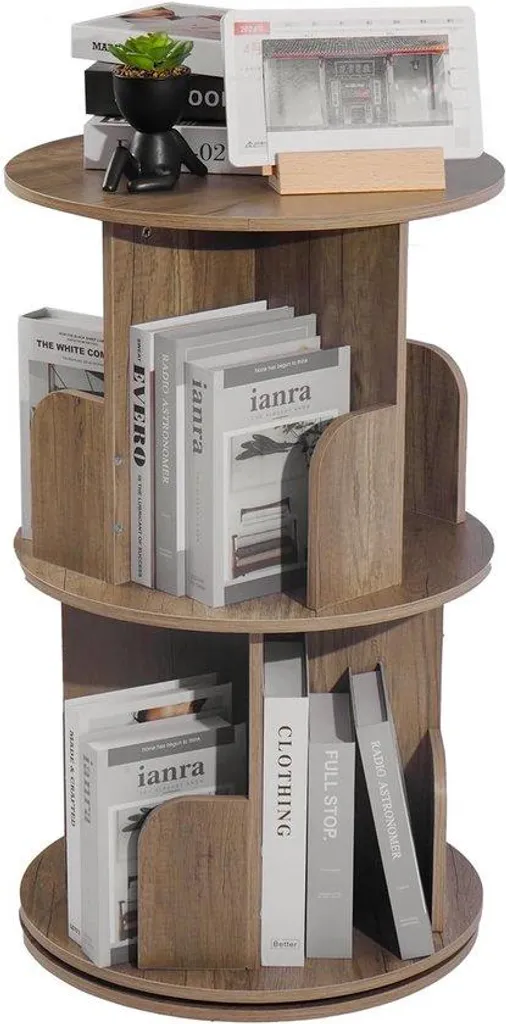 Optimisez votre rangement avec cette bibliothèque pivotante bois 2 étages