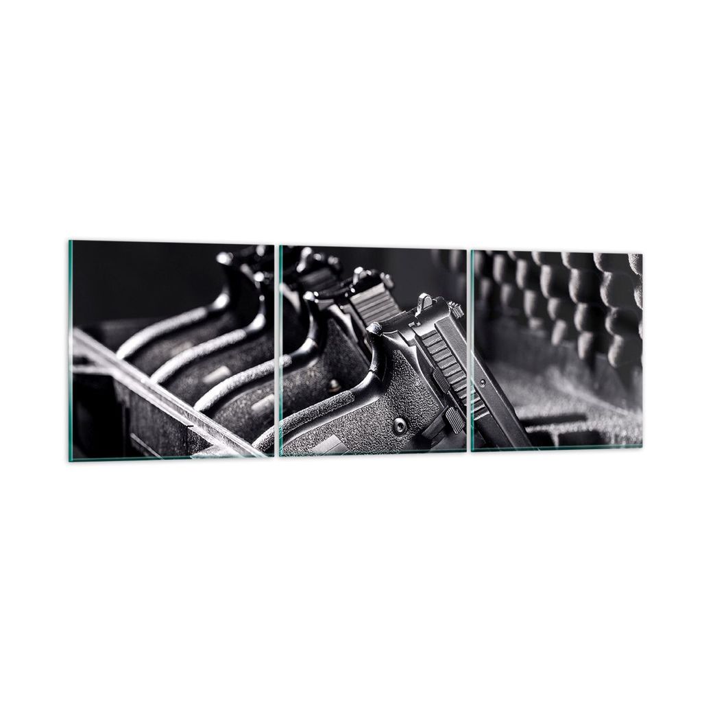 Bilder auf glas - Waffe Waffe Kugel - 120x40cm - Glasbilder - Wandbilder - Kunstdruck - zum Aufhängen bereit - Wanddekoration aus Glas - Glas Bild...