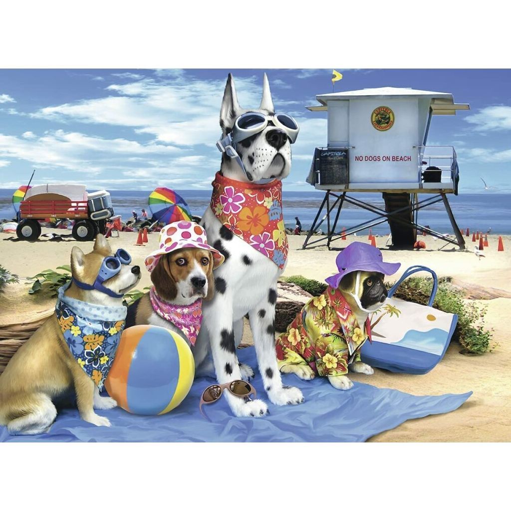 RAVENSBURGER Puzzle No dogs on the beach XXL 100 Teile