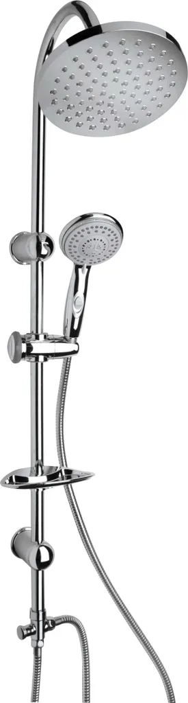 Sistema Doccia Slim Regolabile: Soffione, Doccino e Portasapone Design