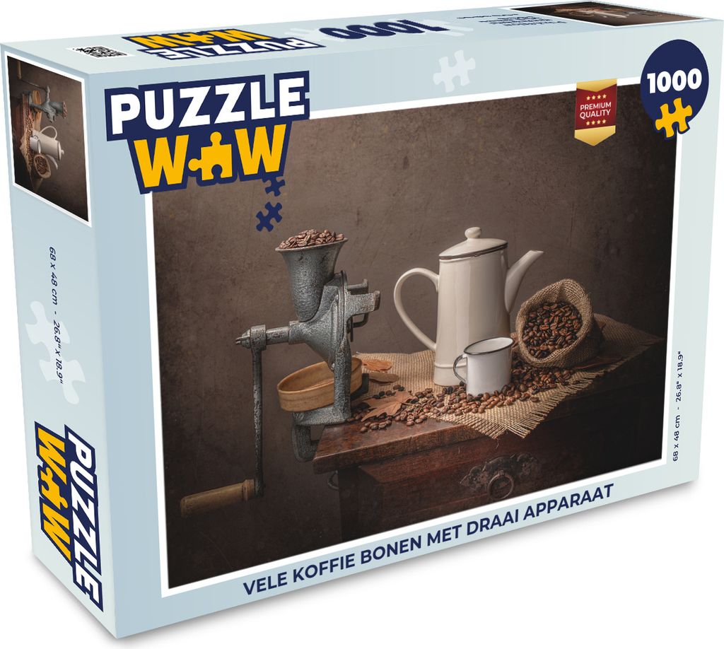 MuchoWow Puzzle 1000 Teile Viele Kaffeebohnen mit Rotationsmaschine - Erwachsene - Rätsel