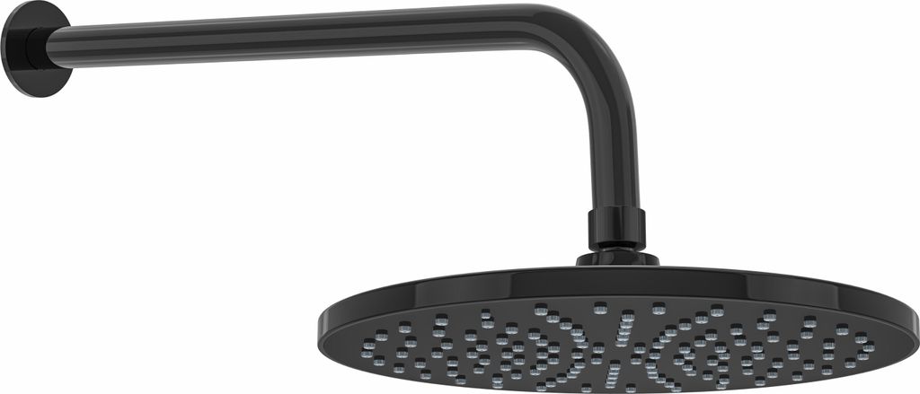 Duschkopf Regendusche Ø 25 cm | Regenduschkopf Edelstahl Regendusche Brausekopf Schwarz | Überkopfbrause Rainmax Mat Black