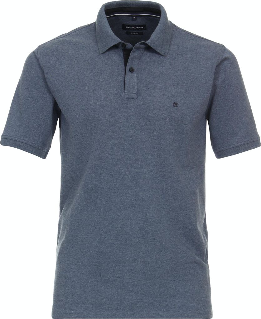 CASAMODA Herren Poloshirt Kurzarm Regular Stretch Piqué Blau 5XL
