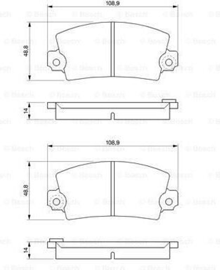 4 Bremsbelagsatz, Scheibenbremse BOSCH 0986461396 für ALFA ROMEO CITROËN FIAT