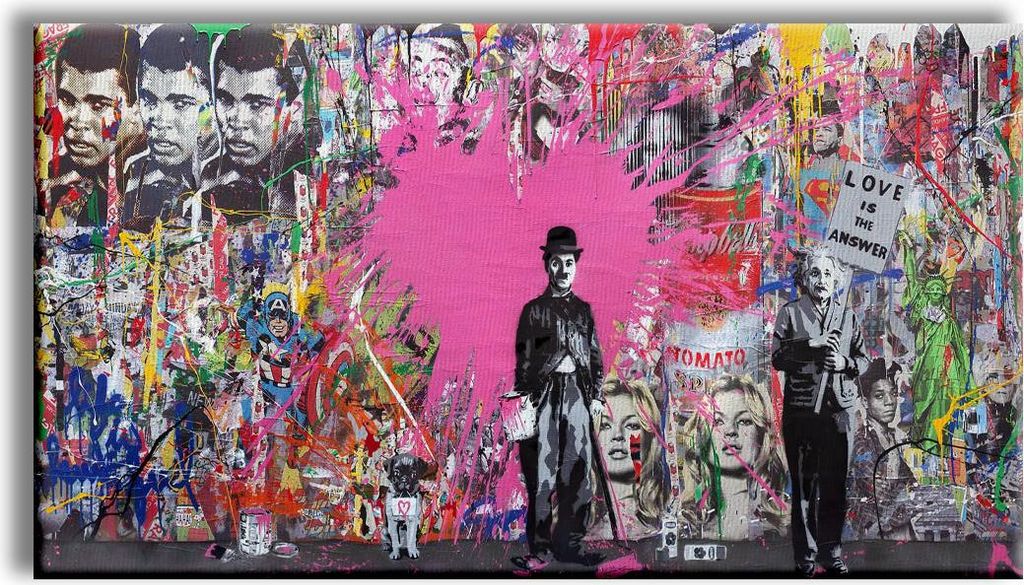 Celebrity - Zeitgenössisches Leinwandbild auf Holzrahmen 70x50 cm