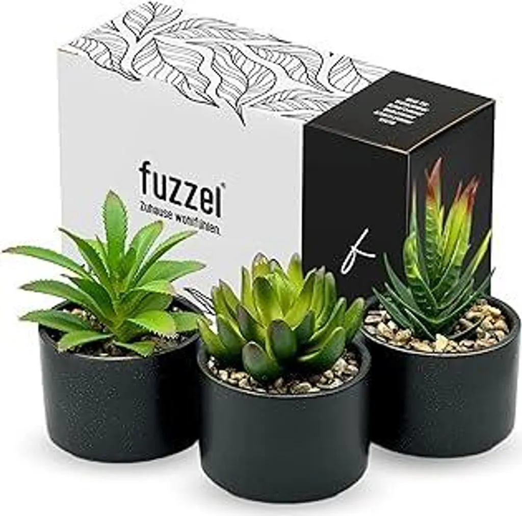 Set 3 Piante Artificiali di Qualità | Piante Grasse per Interni