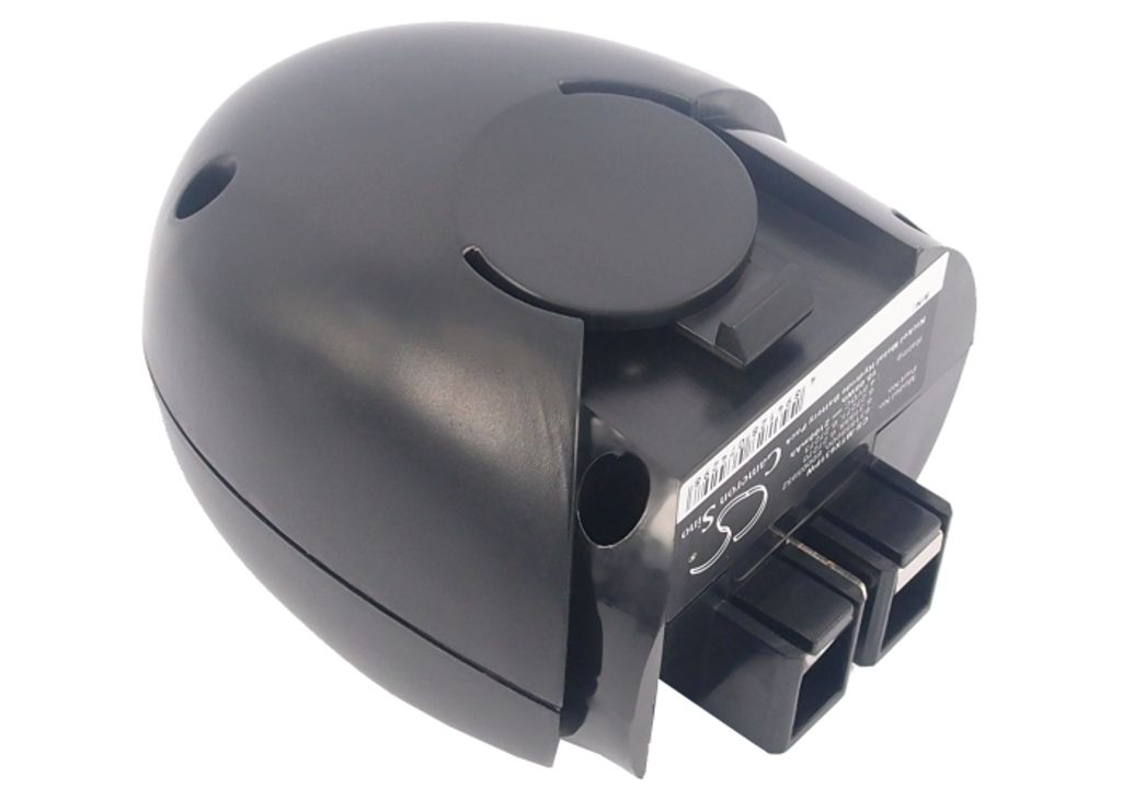 A black battery pack with connectors.