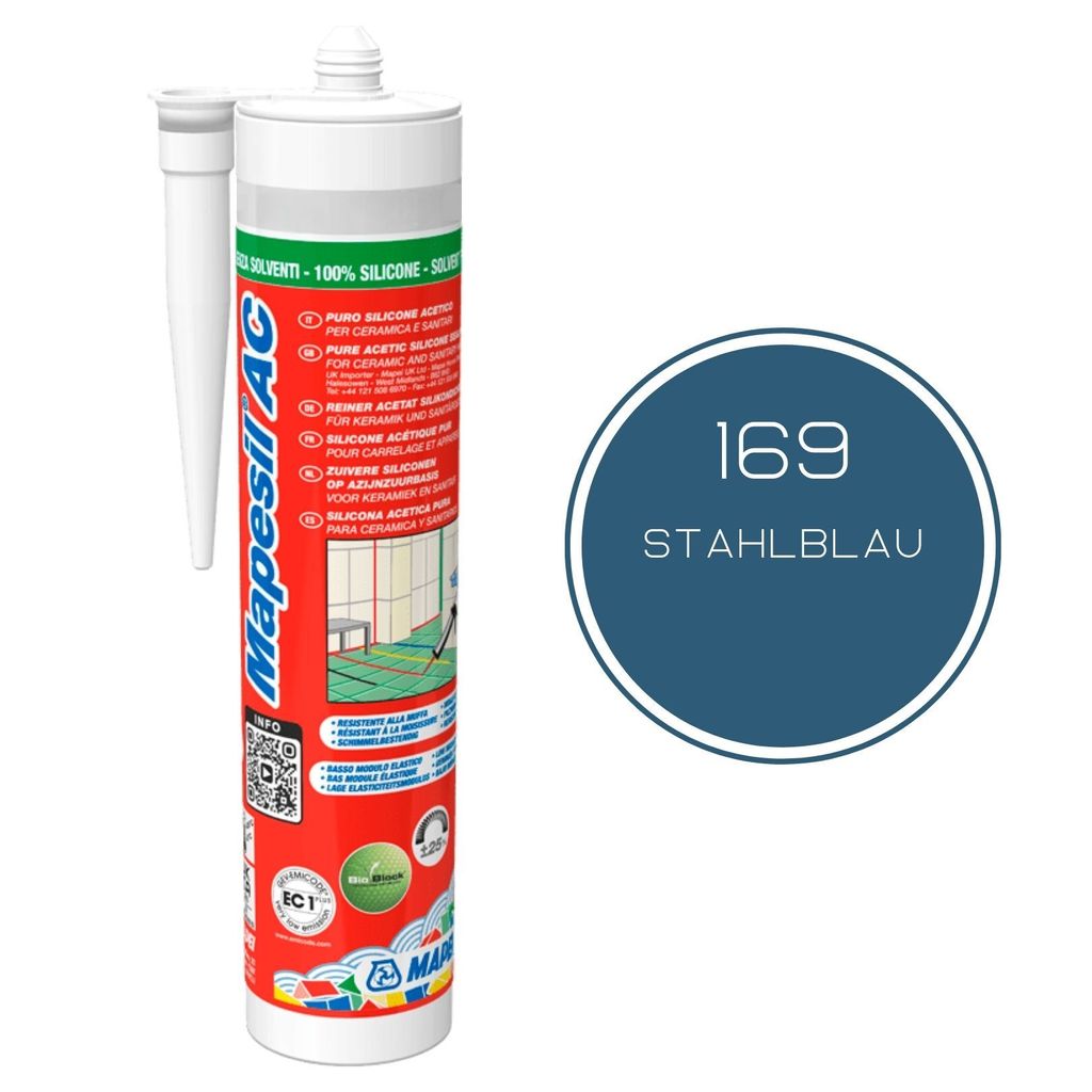 MAPEI® MAPESIL AC 1-Komponenten Fugen-Silikon 169 stahlblau Produktbild 