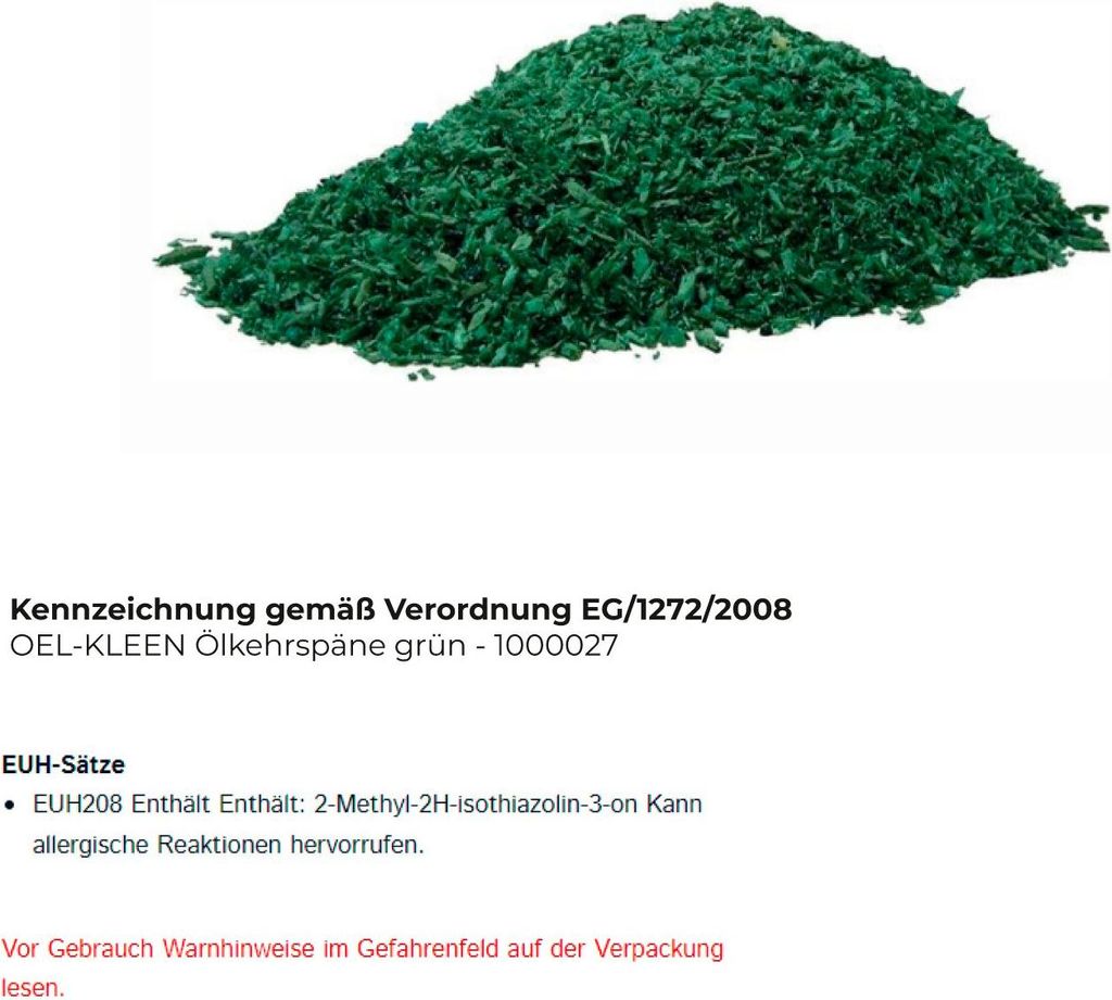 Ölkehrspäne grün 25kg Krt.OEL-KLEEN