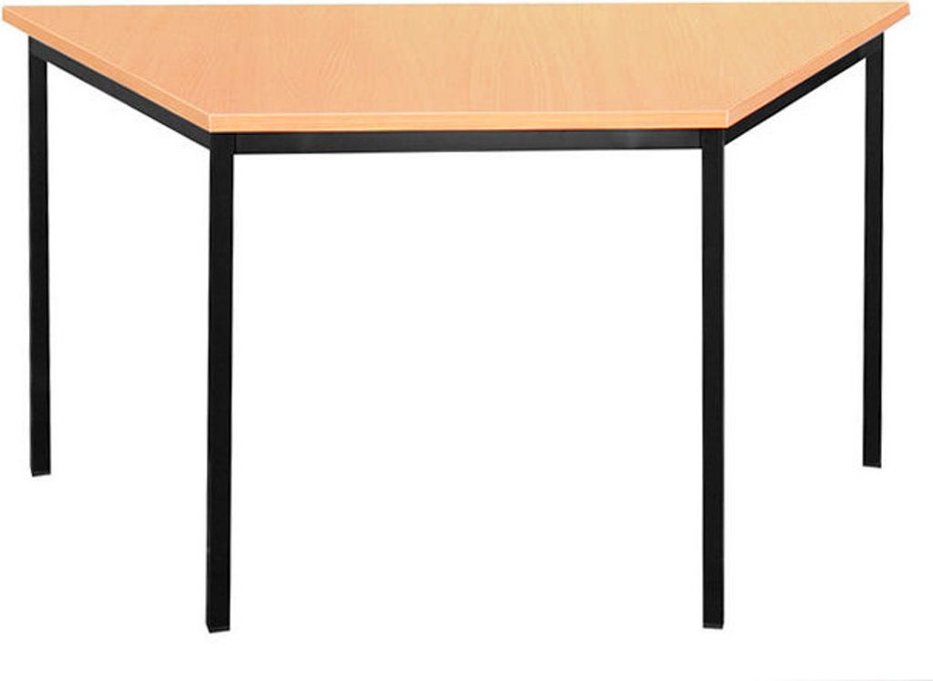 Trapeztisch, 750 x 1200 x 600 mm, tiefschwarz/buche