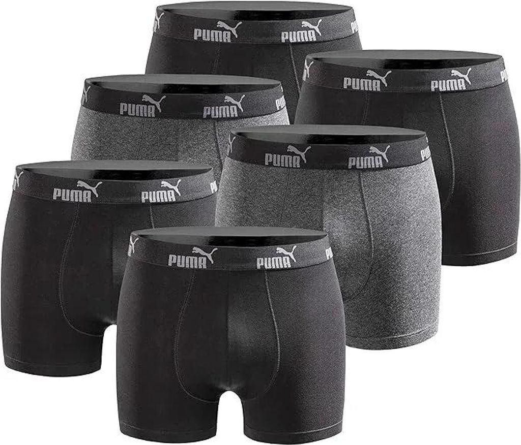 Boxershorts Puma Herren Boxershorts 6er-Pack Schwarz Schwarz