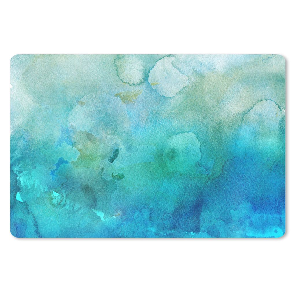 MuchoWow Mauspad Mousepad Aquarell - Blau - Grün - Farbton 27x18 cm - Mousepads - Maus Mat - Pad - Mausunterlage - Büroartikel - Desk Matten