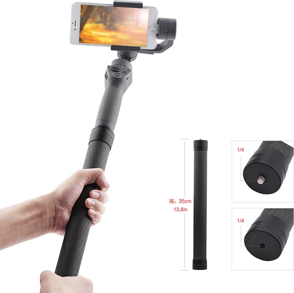 Carbon Fiber Extend Rod Pole Stick für Dji Ronin S Crane V2 2 Plus Feiyu G6 G5 AK4000 Moza Air Telescopic Handheld Bar schwarz