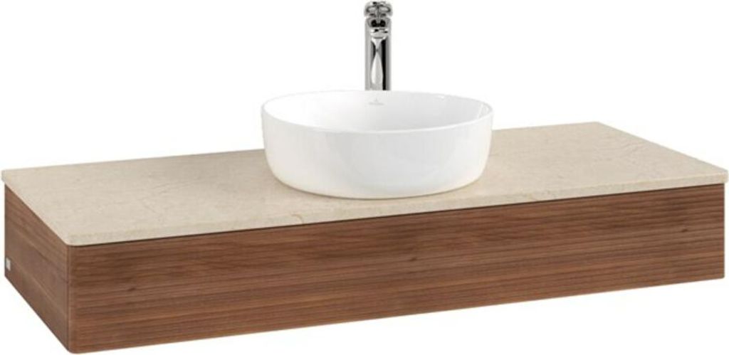 V&B Waschtischunterschrank mit Frontstruktur, mit Beleuchtung Antao 120x19x50cm, HL, WBP botti., w. wal
