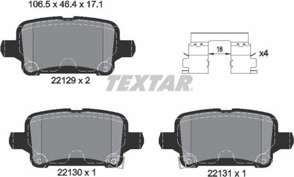 Plaquettes de frein silencieuses TEXTAR 2212901 compatible Astra K