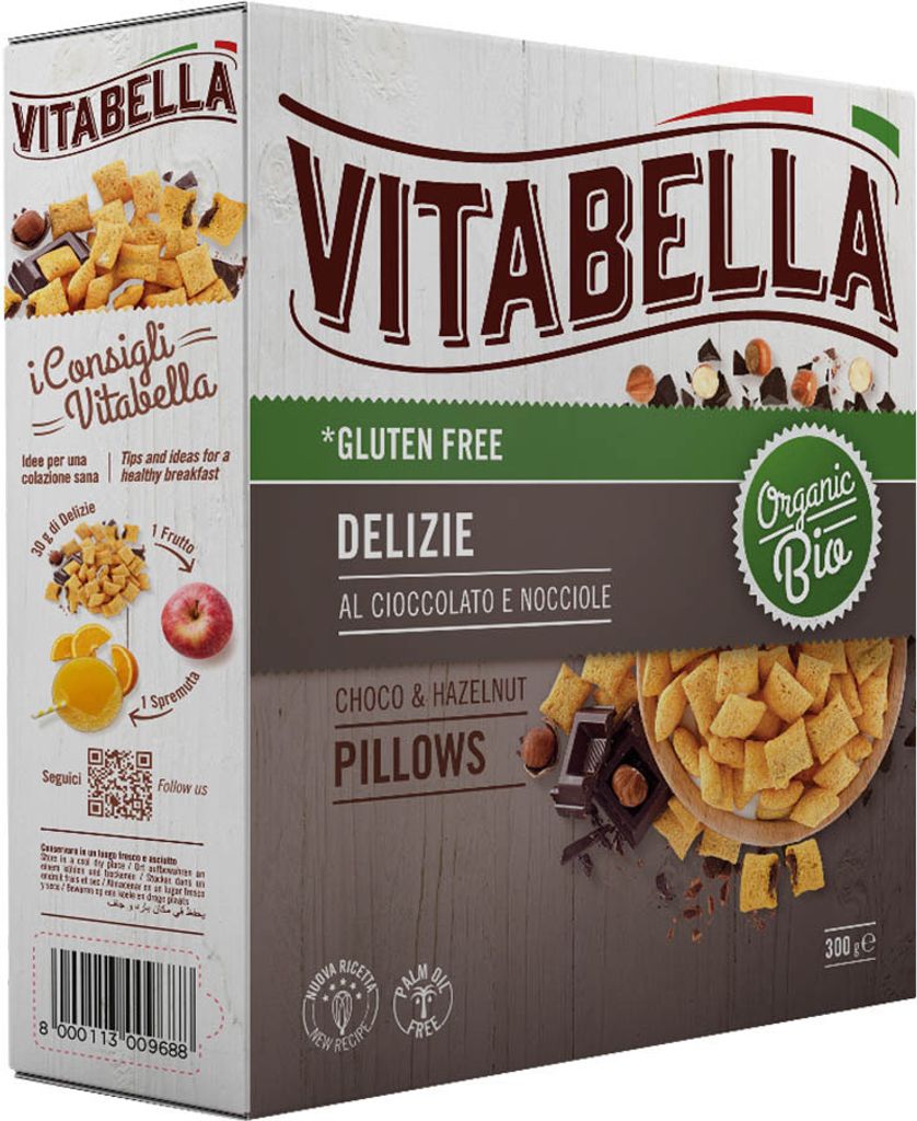 A product box for Vitabella gluten-free cereal.