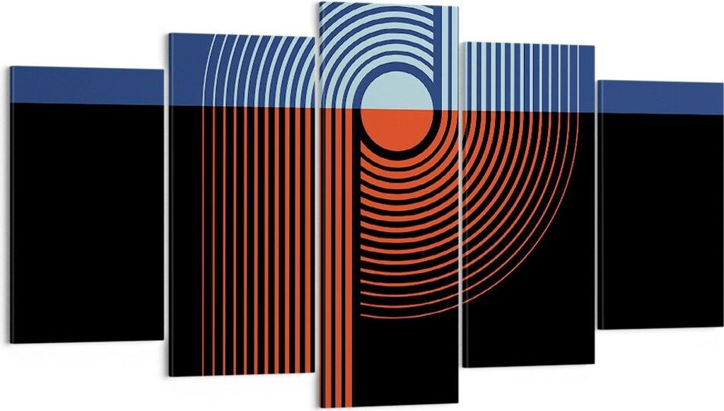 Bild auf Leinwand - Leinwandbild - 5 Teile - Abstraktion Moderne Minimalismus - 160x85cm - Wand Bild - Wanddeko - Wandbilder - Leinwanddruck - Bild...
