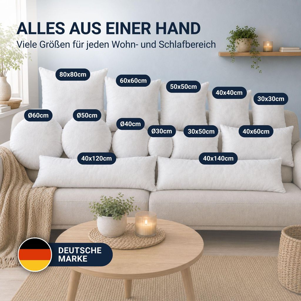 Füllkissen (45x45 cm) Innenkissen mit Polyesterfüllung