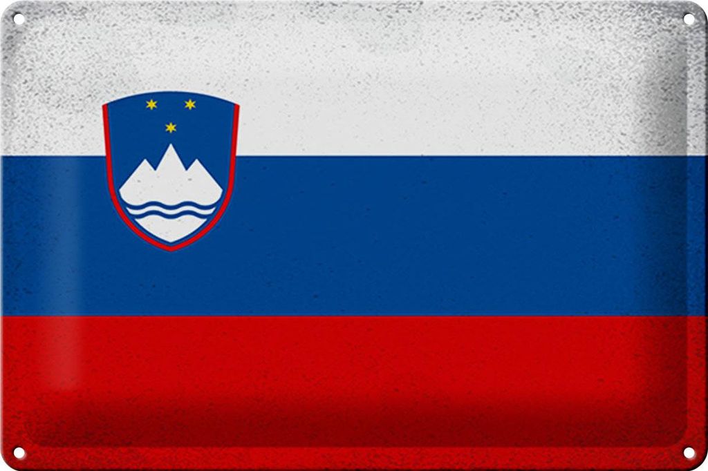 Blechschild Flagge Slowenien 30x20cm Flag Slovenia Vintage Produktbild 