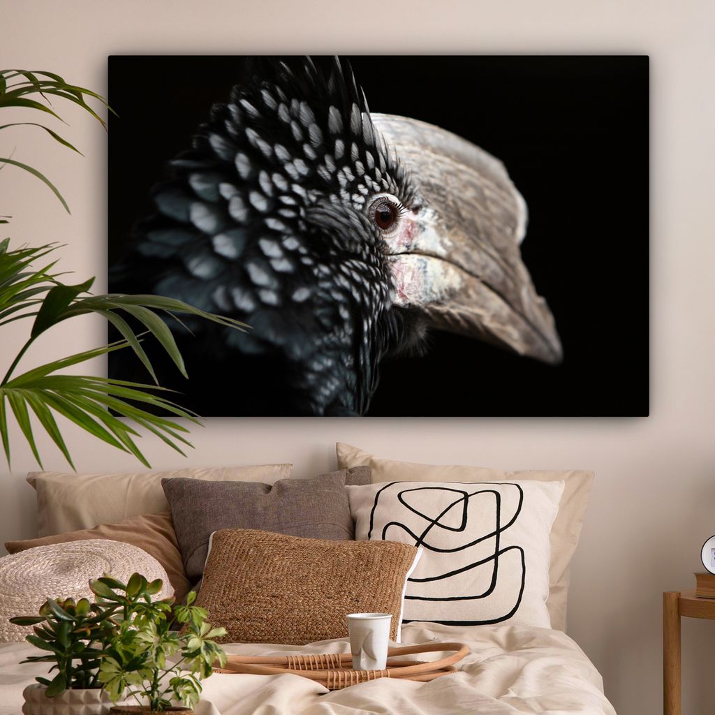 OneMillionCanvasses - Leinwandbilder - 140x90 cm, Vogel - Schnabel - Federn, Wandbilder Kunstdruck Wanddekoration